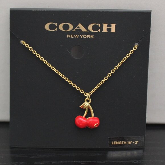 Coach Cherry Charm Pendant Necklace - Picture 1 of 6